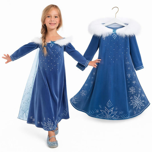 Pre-Order: Winter Blue Velvet Luxury Princess Dress